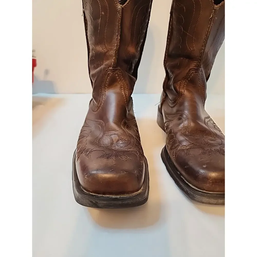 Ariat 10010944 Brown Rambler Phoenix Square Toe Leather Western Boots Mens 7.5 D